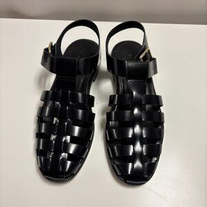 J. Crew leather fisherman sandals in black, size 9.5